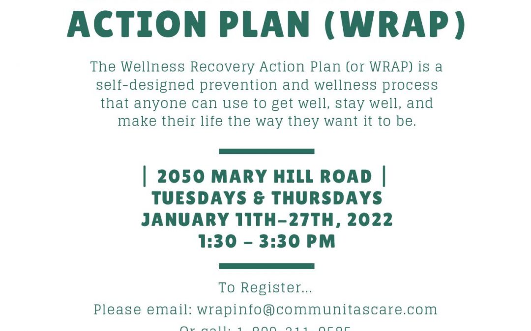 Wellness Recovery Action Plan (WRAP) upcoming workshop